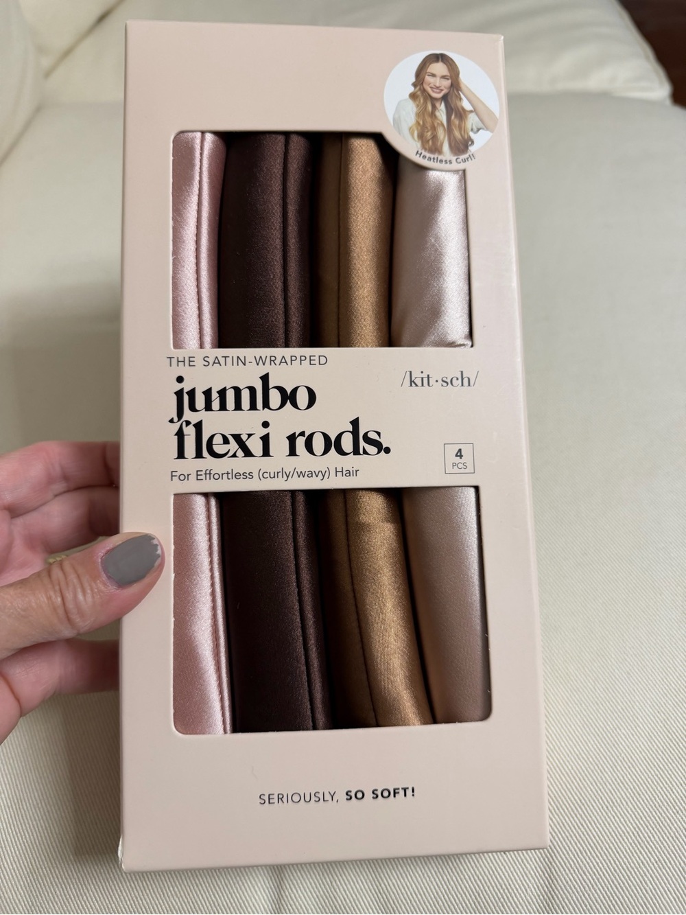 Kitsch Satin-Wrapped Jumbo Flexi Rods - Rose, Chocolate, Bronze, Champagne